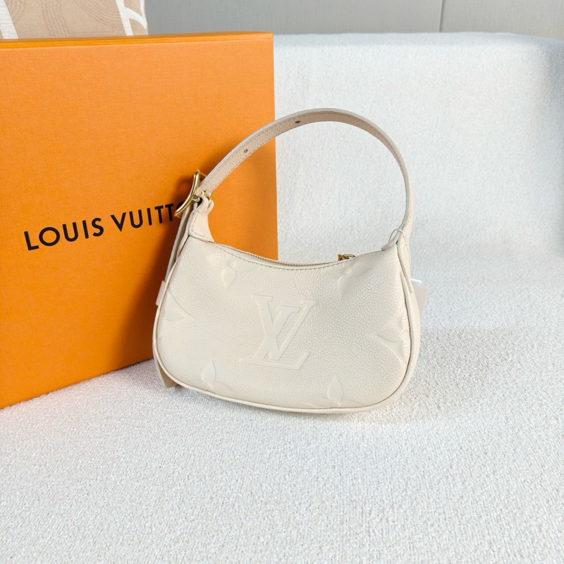 新款芯片款!Louis Vuitton minimoon 月亮包 奶白金扣 荔枝皮-3
