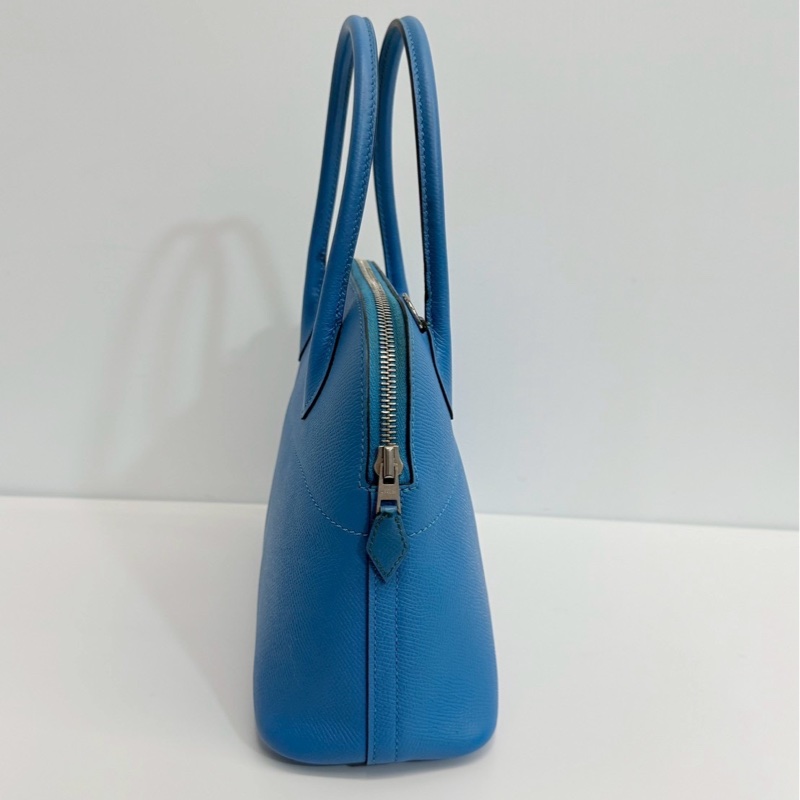 Hermes Bolide27 藍色銀釦-4