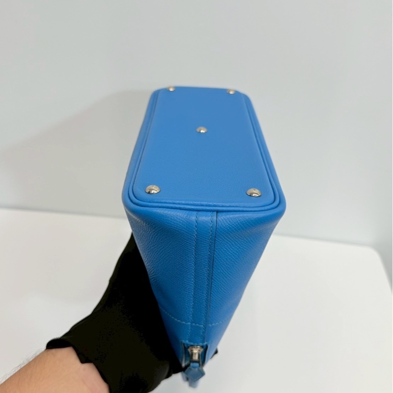Hermes Bolide27 藍色銀釦-6