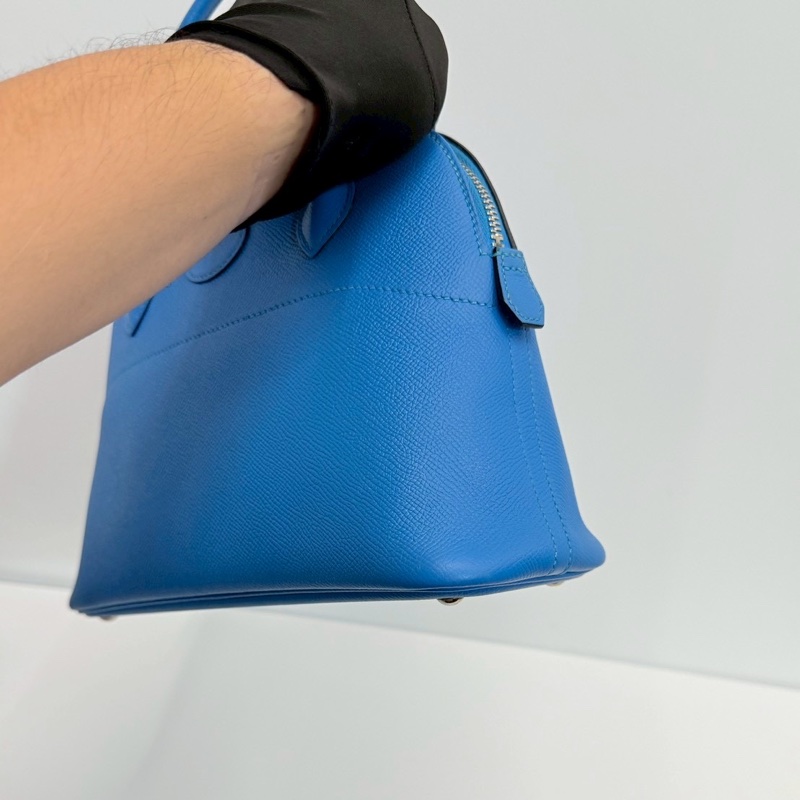Hermes Bolide27 藍色銀釦-8