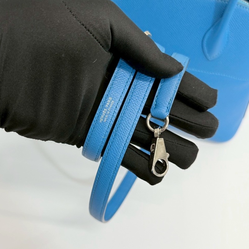 Hermes Bolide27 藍色銀釦-14