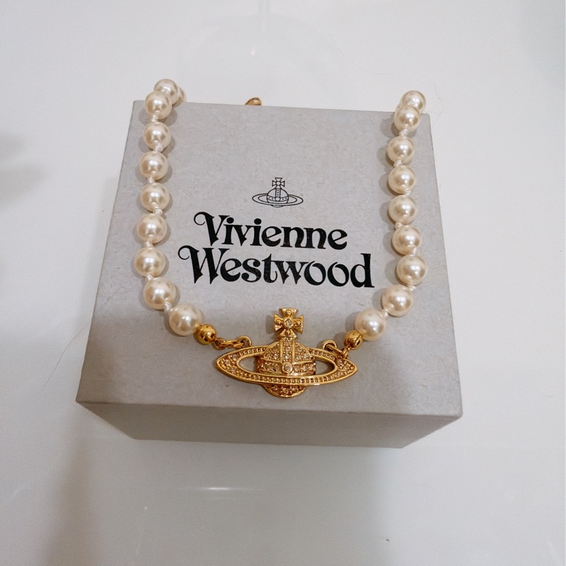 Vivienne Westwood 金色珍珠項鍊-0