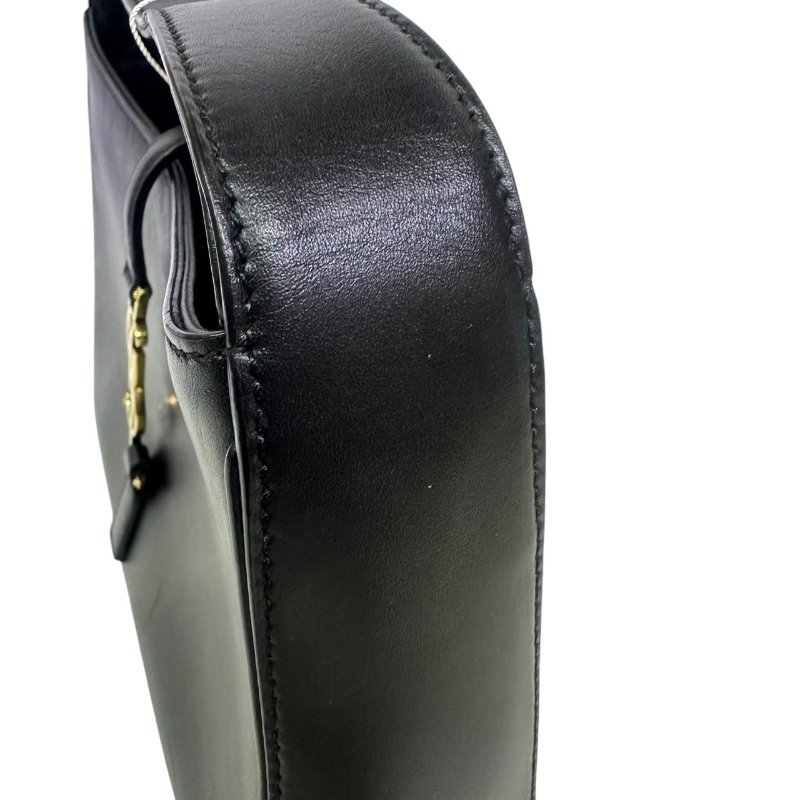 【美收精品】YSL黑色皮革金扣肩背包 4-462-2