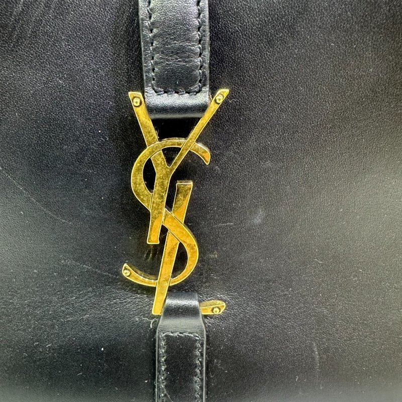 【美收精品】YSL黑色皮革金扣肩背包 4-462-5