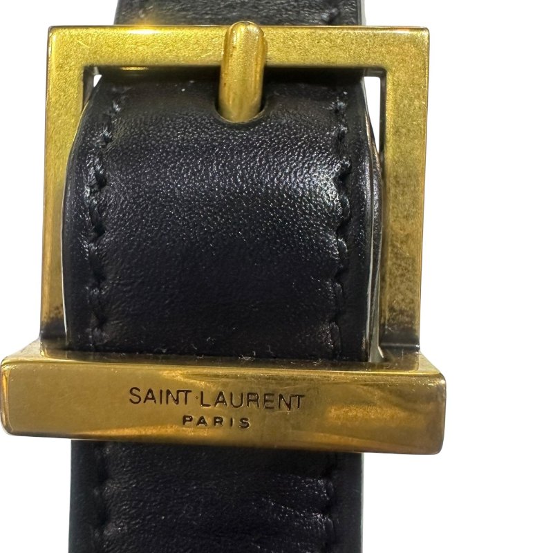 【美收精品】YSL黑色皮革金扣肩背包 4-462-9