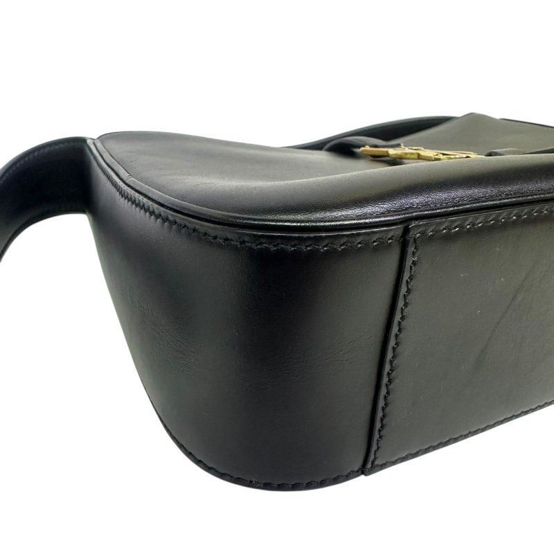 【美收精品】YSL黑色皮革金扣肩背包 4-462-10