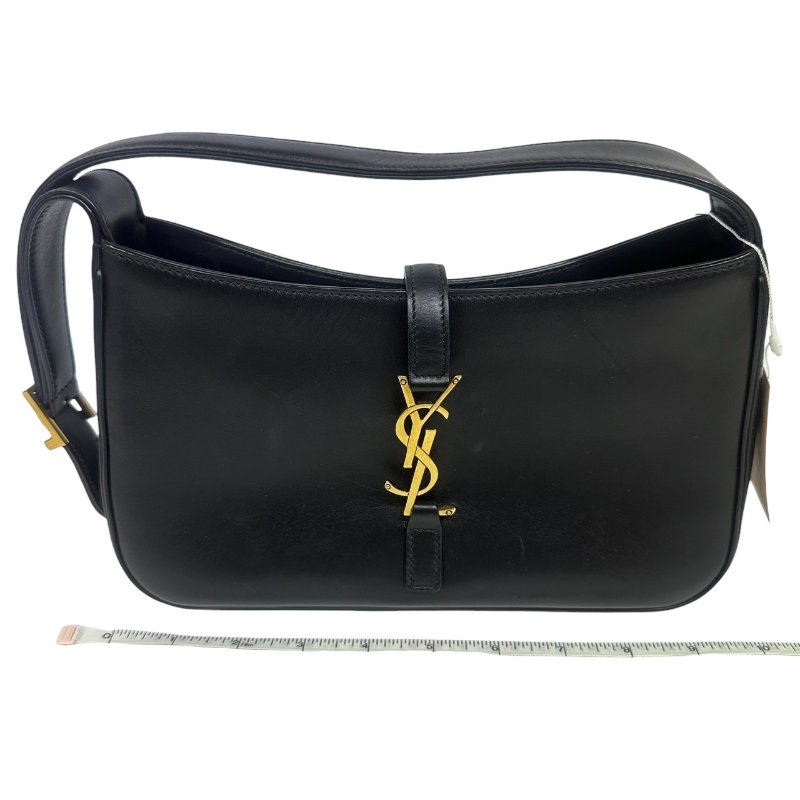 【美收精品】YSL黑色皮革金扣肩背包 4-462-14