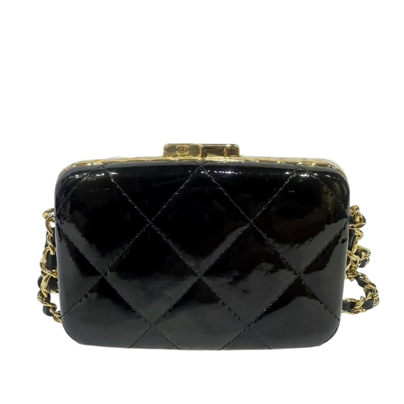 【美收精品】CHANEL黑色亮皮小肩背包 4-475-1