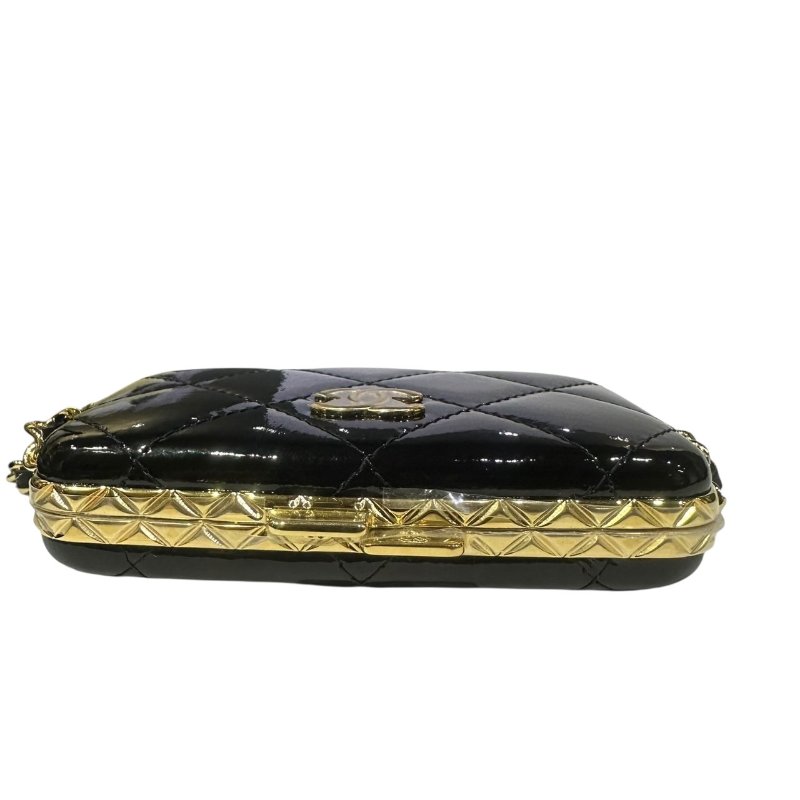 【美收精品】CHANEL黑色亮皮小肩背包 4-475-4