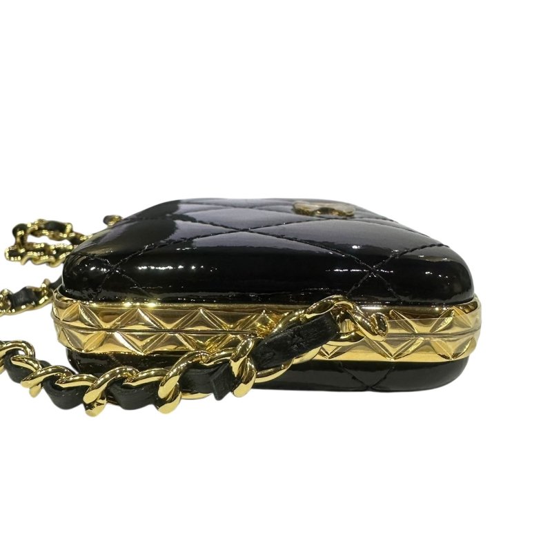 【美收精品】CHANEL黑色亮皮小肩背包 4-475-7