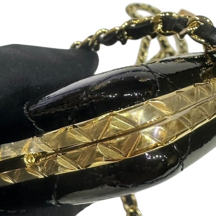 【美收精品】CHANEL黑色亮皮小肩背包 4-475-8