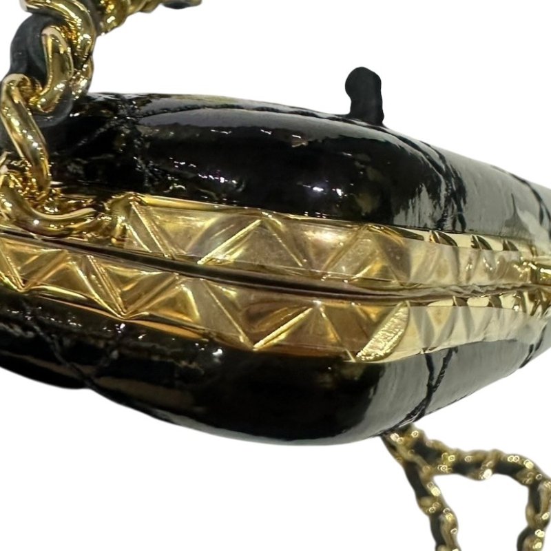 【美收精品】CHANEL黑色亮皮小肩背包 4-475-9