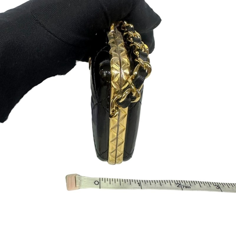 【美收精品】CHANEL黑色亮皮小肩背包 4-475-11