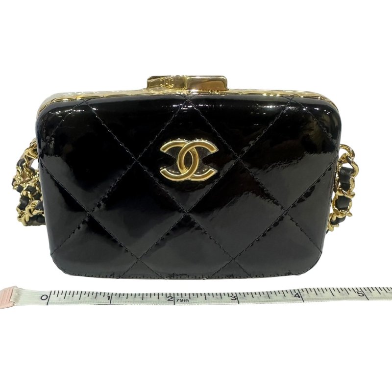 【美收精品】CHANEL黑色亮皮小肩背包 4-475-12