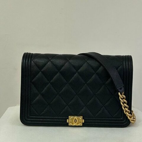 CHANEL 黑荔枝金鍊 BOY-WOC