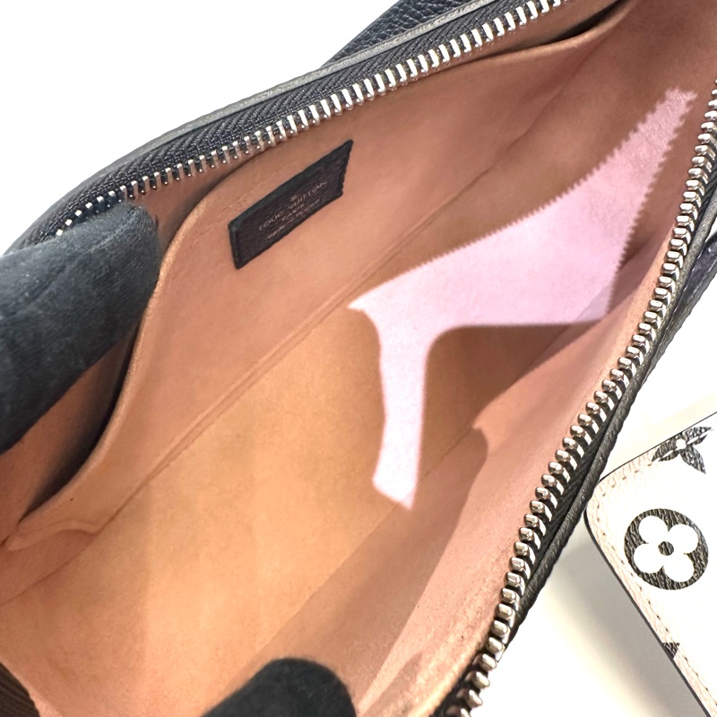 LV 黑Epi銀釦Marelle前口袋可拆式零錢包肩斜背包M80689-8