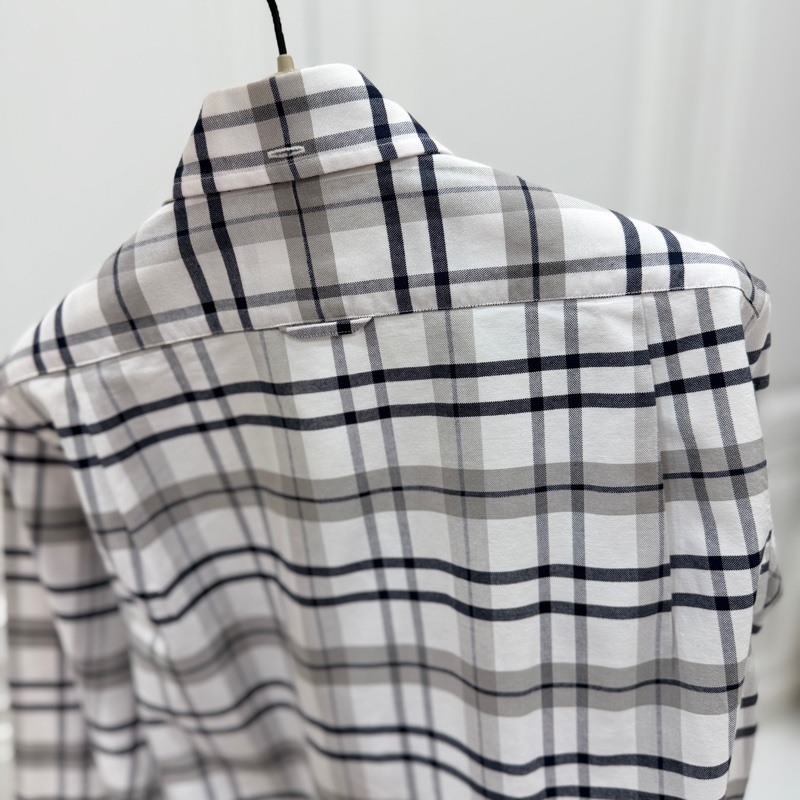 THOM BROWNE 灰白 格紋 格子 長袖 襯衫 上衣-3