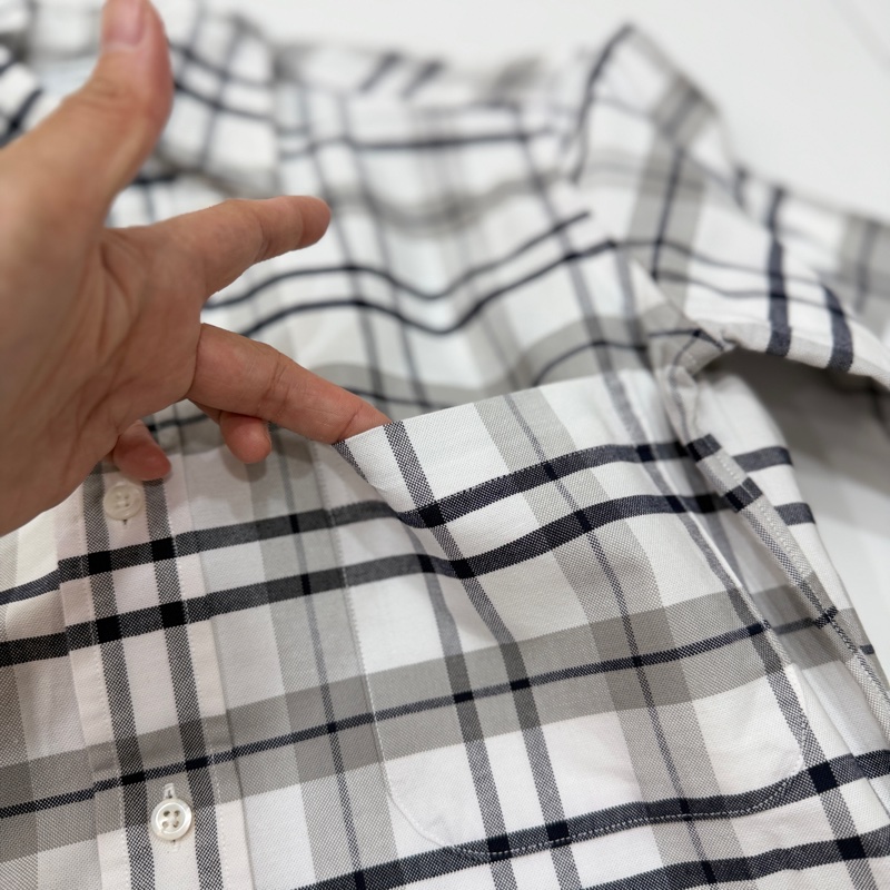 THOM BROWNE 灰白 格紋 格子 長袖 襯衫 上衣-5