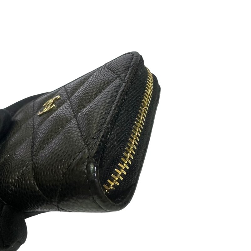 【美收精品】CHANEL黑色牛皮荔枝紋零錢包 4-472-2