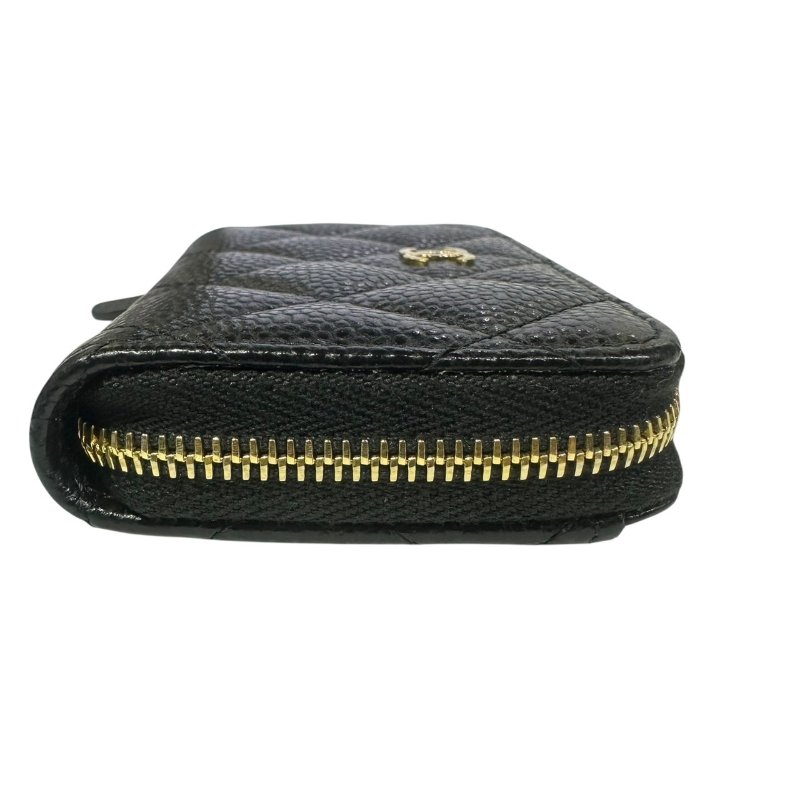 【美收精品】CHANEL黑色牛皮荔枝紋零錢包 4-472-10