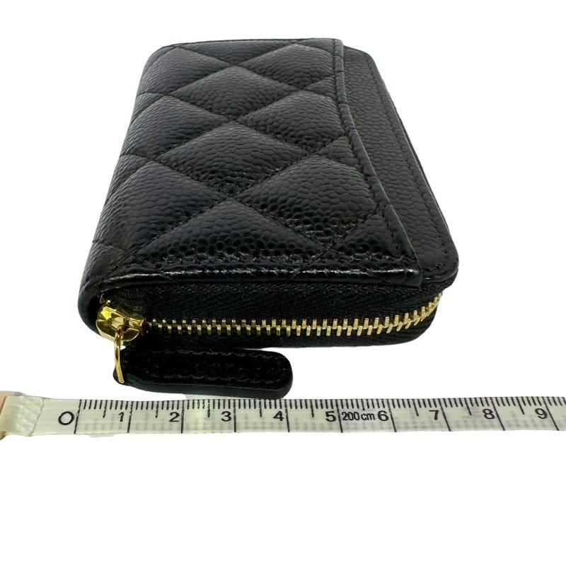 【美收精品】CHANEL黑色牛皮荔枝紋零錢包 4-472-13