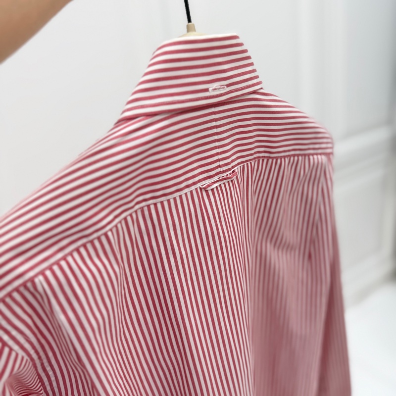 THOM BROWNE 紅白 直條紋 長袖 襯衫 上衣-4