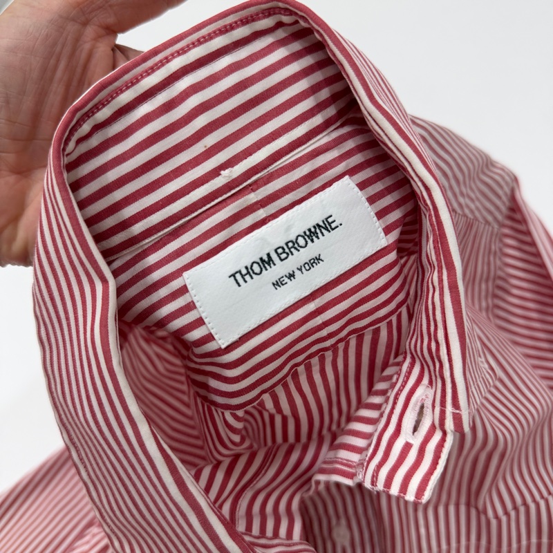 THOM BROWNE 紅白 直條紋 長袖 襯衫 上衣-5