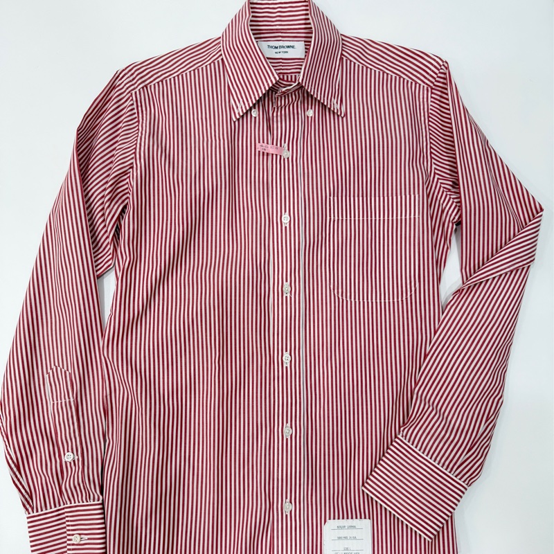 THOM BROWNE 紅白 直條紋 長袖 襯衫 上衣-9