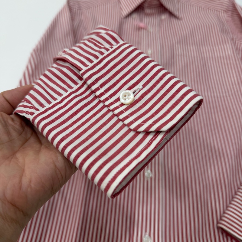 THOM BROWNE 紅白 直條紋 長袖 襯衫 上衣-10