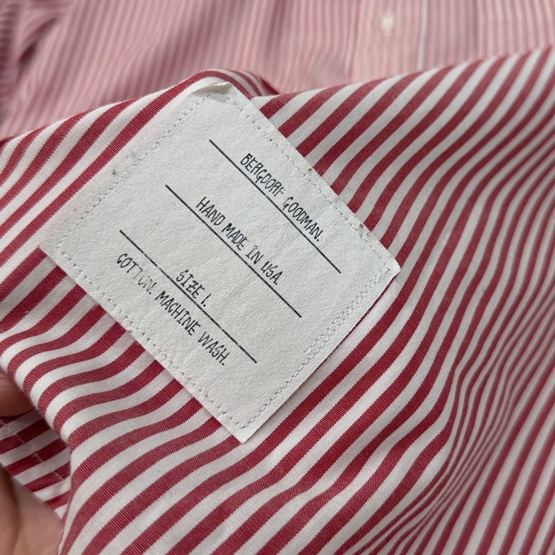THOM BROWNE 紅白 直條紋 長袖 襯衫 上衣-15