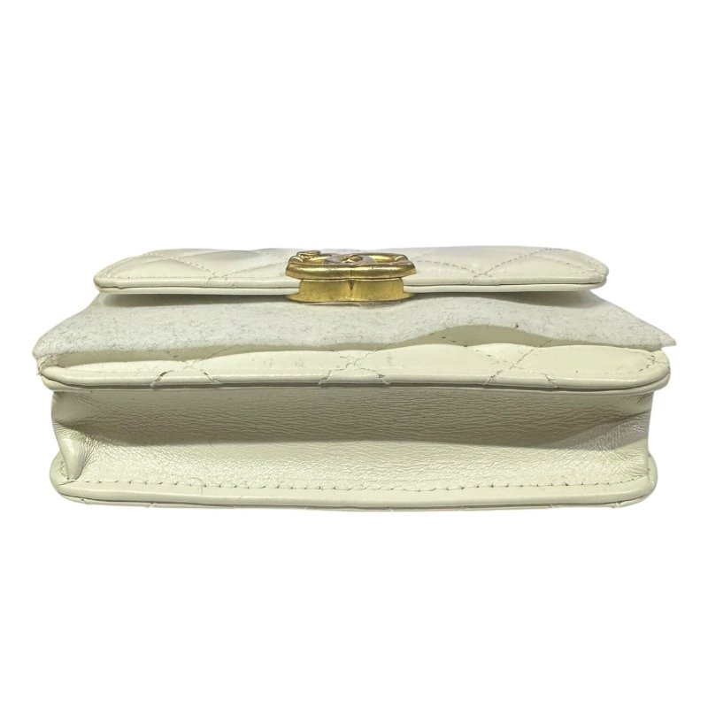 【美收精品】CHANEL白色亮皮小肩背包 4-476-5