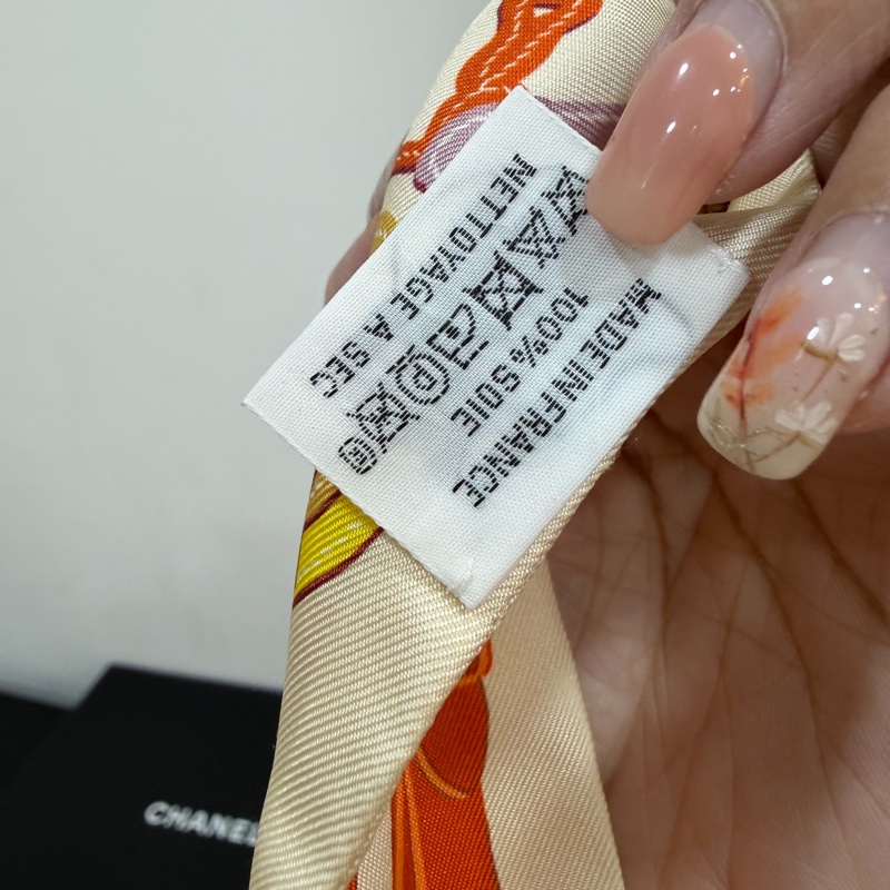 HERMES 愛馬仕 BRIDES DE GALA APPLIQUE PIQUE TWILLY 絲巾 頭巾 綁帶 絲帶-12