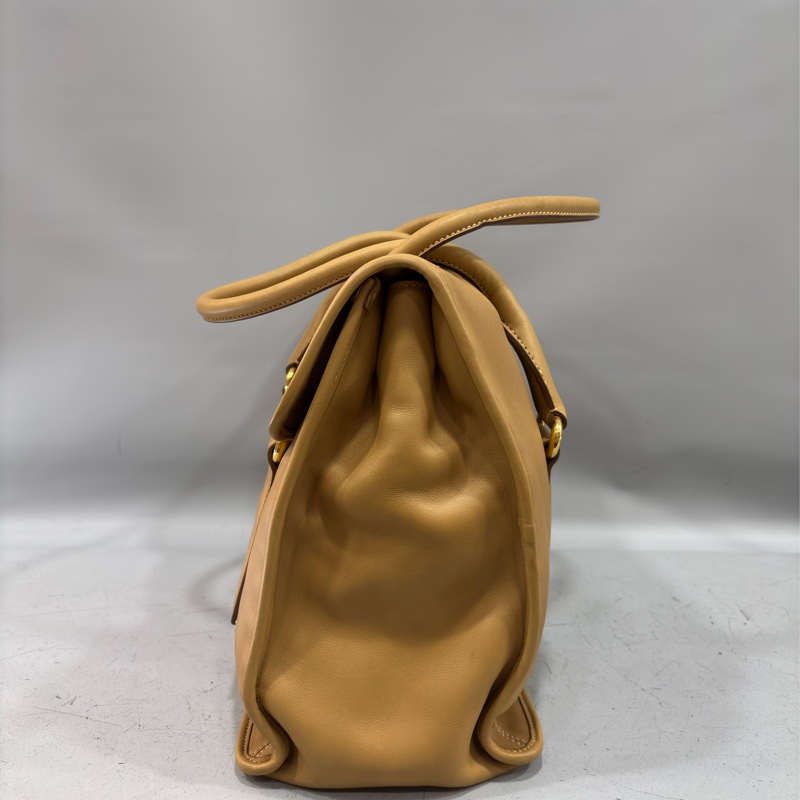 PRADA BN2135 大地色 全牛皮 手提包 購物包 肩背包 托特包 旅行袋 公事包 健身房-3