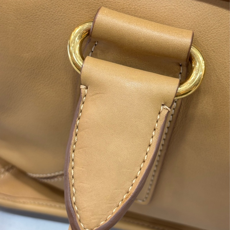 PRADA BN2135 大地色 全牛皮 手提包 購物包 肩背包 托特包 旅行袋 公事包 健身房-24