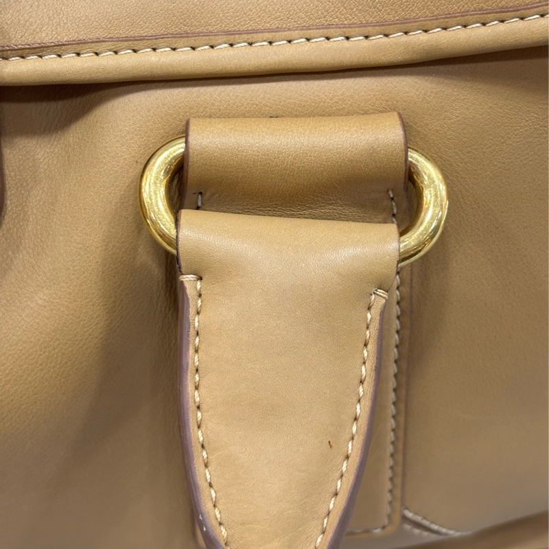 PRADA BN2135 大地色 全牛皮 手提包 購物包 肩背包 托特包 旅行袋 公事包 健身房-25