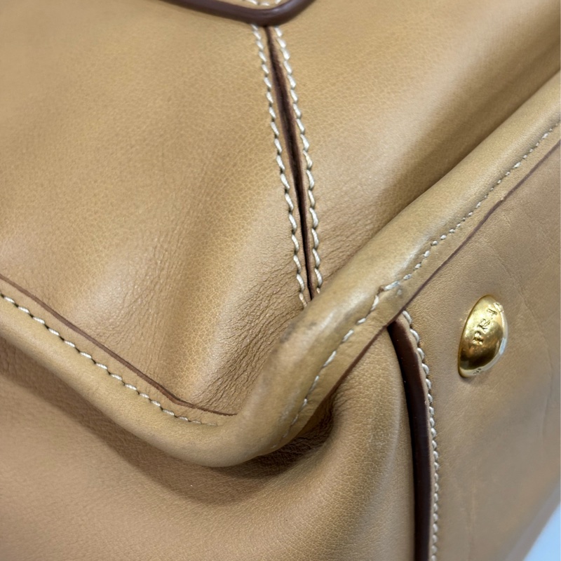 PRADA BN2135 大地色 全牛皮 手提包 購物包 肩背包 托特包 旅行袋 公事包 健身房-40