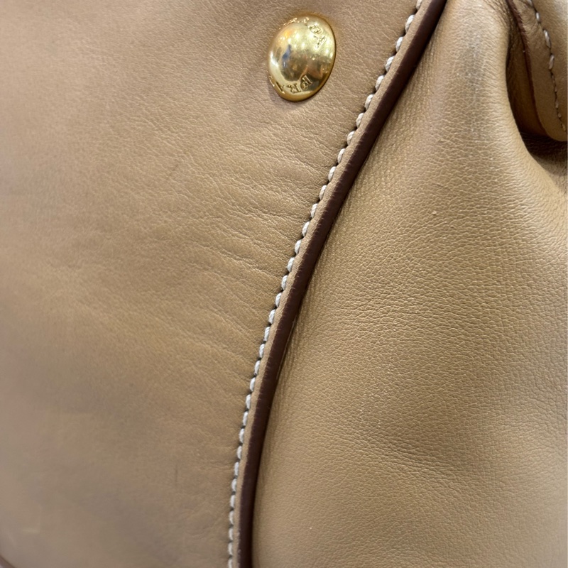 PRADA BN2135 大地色 全牛皮 手提包 購物包 肩背包 托特包 旅行袋 公事包 健身房-46