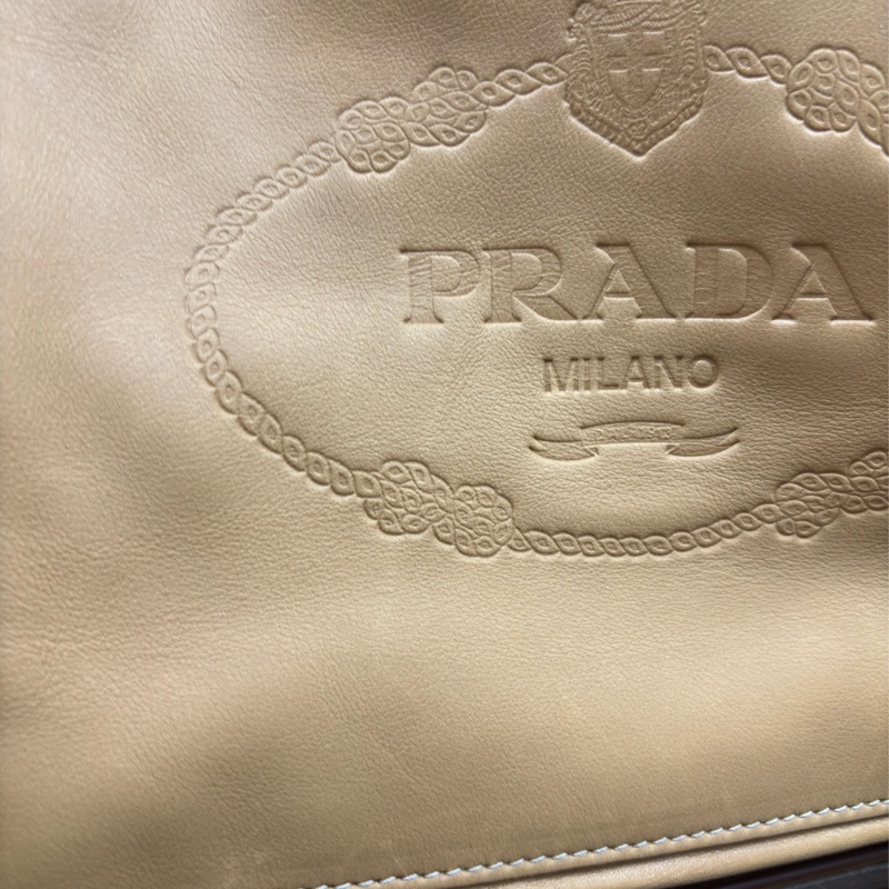 PRADA BN2135 大地色 全牛皮 手提包 購物包 肩背包 托特包 旅行袋 公事包 健身房-60