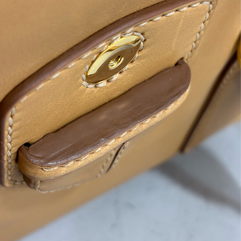 PRADA BN2135 大地色 全牛皮 手提包 購物包 肩背包 托特包 旅行袋 公事包 健身房-80