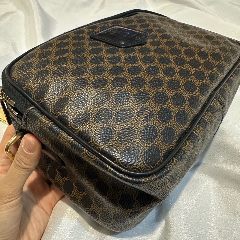 Celine vintage黑花相機包-8