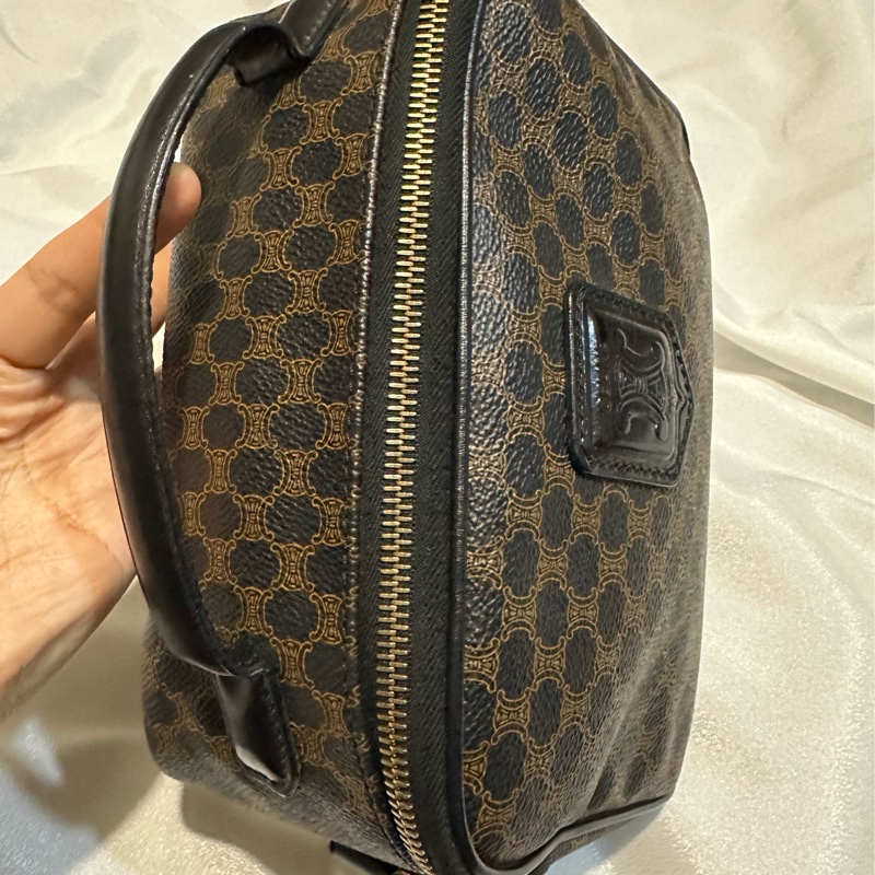 Celine vintage黑花相機包-9