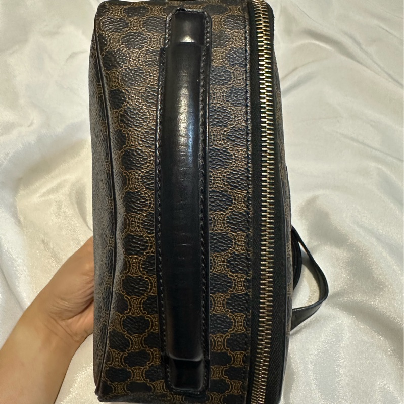 Celine vintage黑花相機包-11