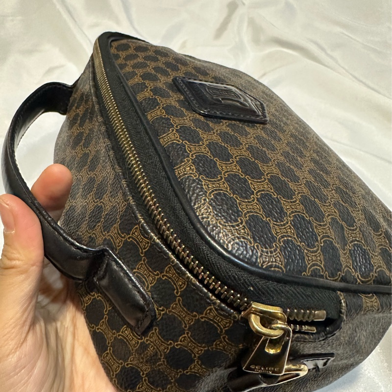 Celine vintage黑花相機包-12