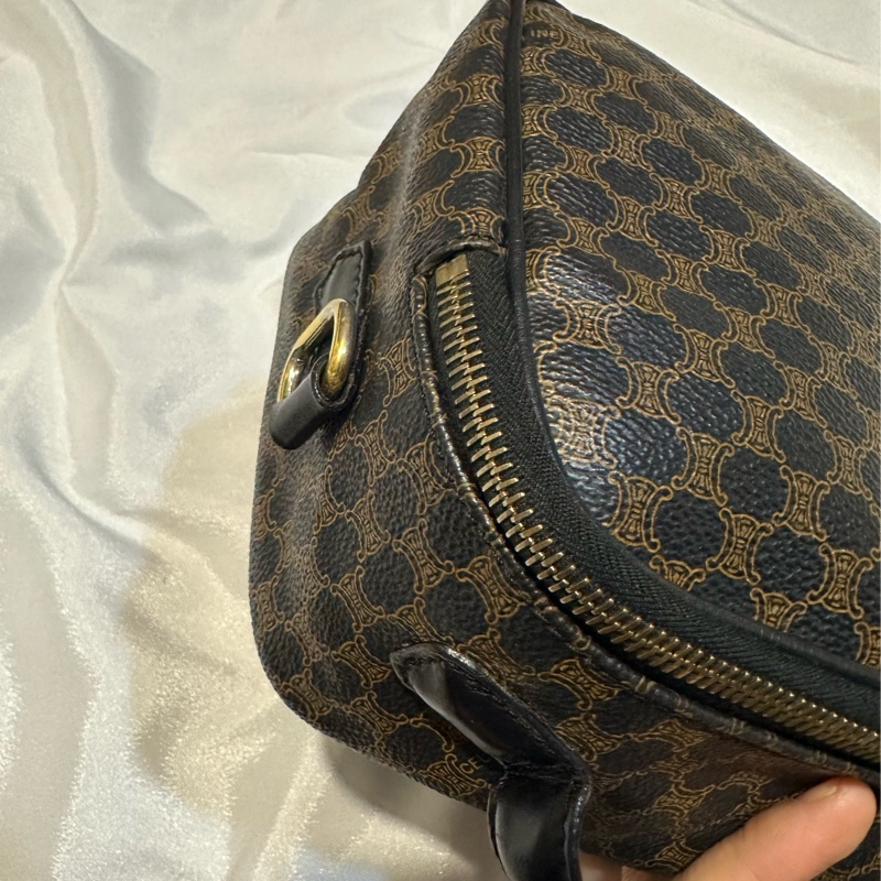 Celine vintage黑花相機包-13