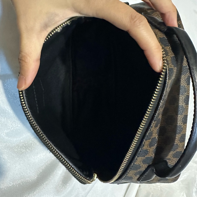 Celine vintage黑花相機包-18