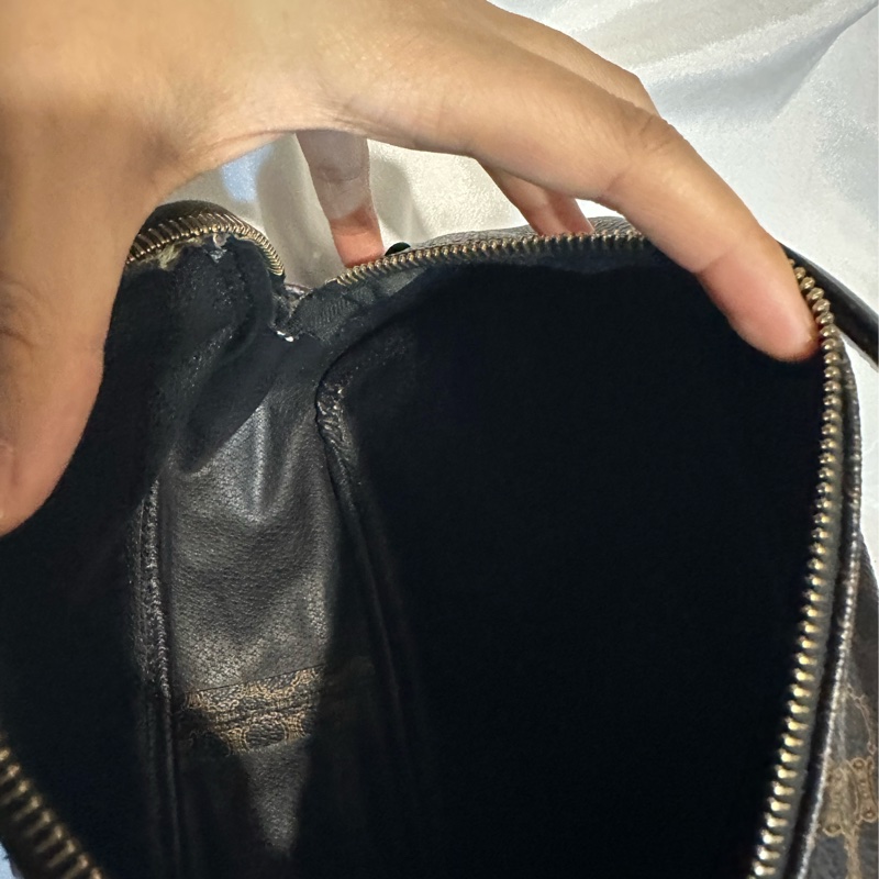 Celine vintage黑花相機包-19