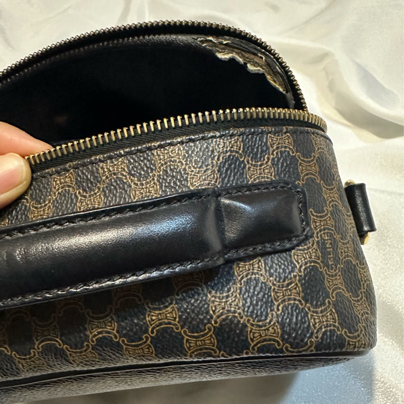 Celine vintage黑花相機包-21