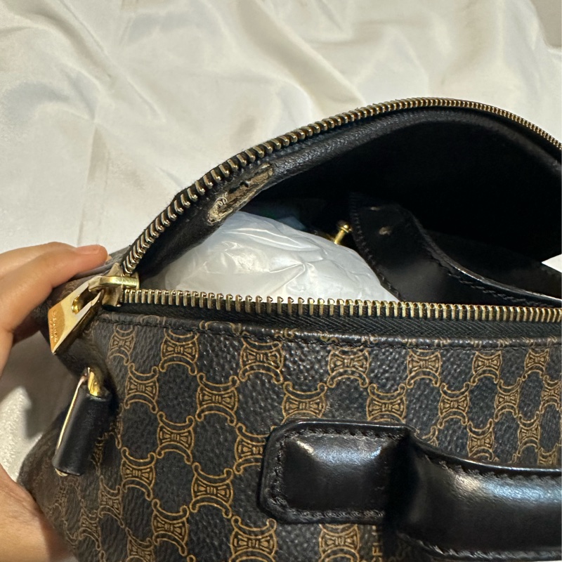 Celine vintage黑花相機包-22