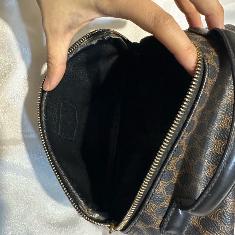 Celine vintage黑花相機包-23