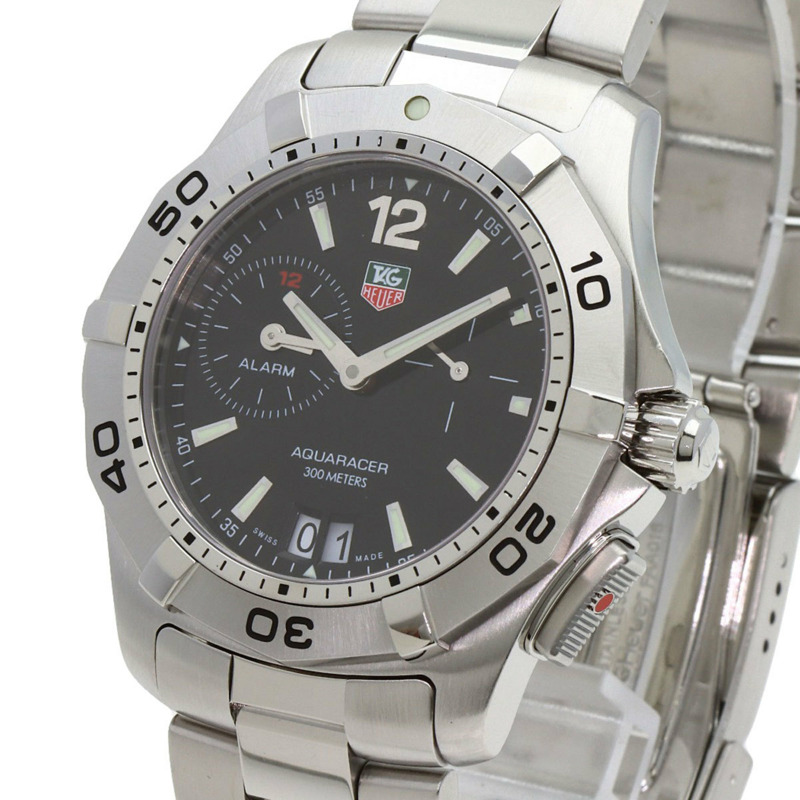TAG Heuer WAF111Z Aquaracer 男士日期鬧鐘不鏽鋼腕錶-2